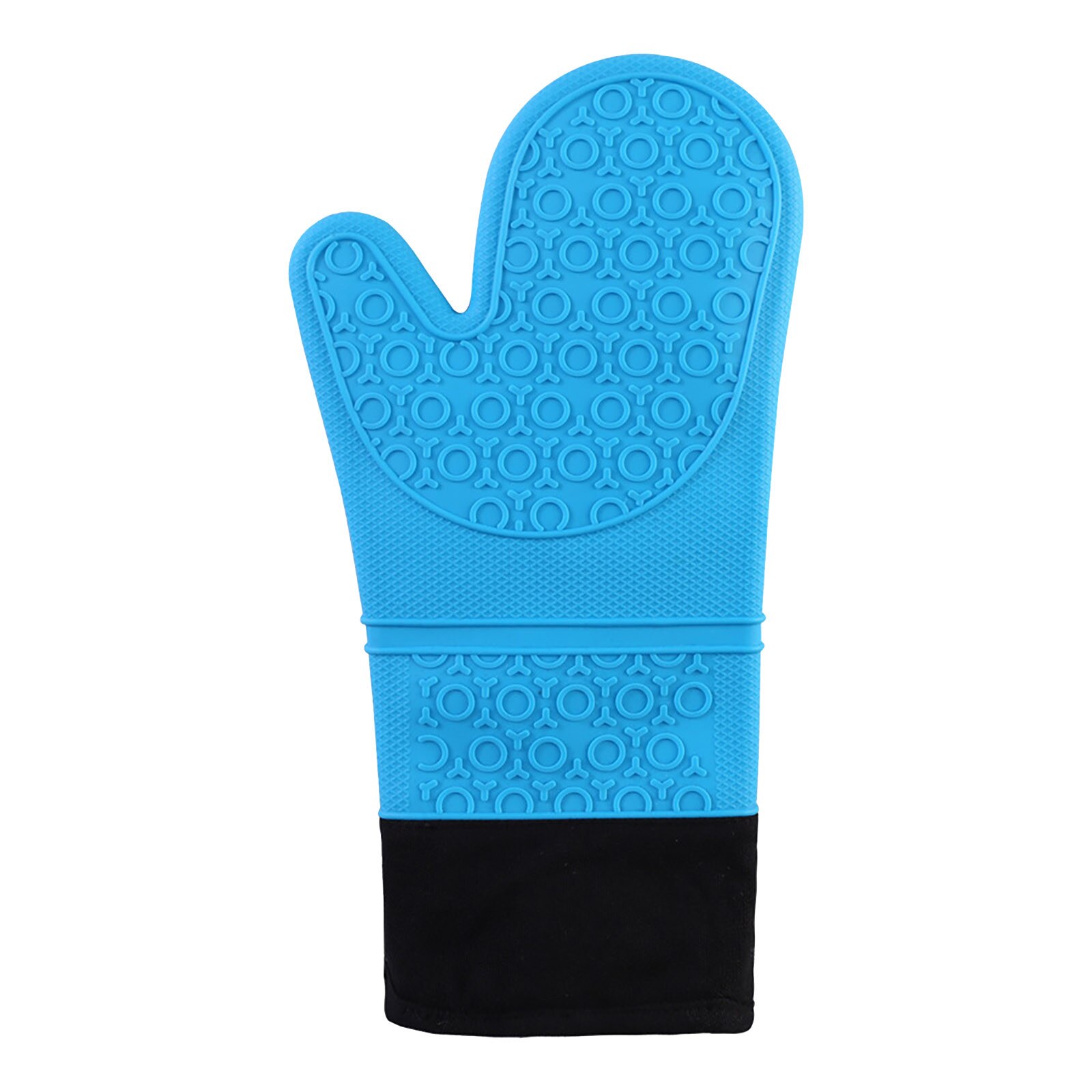 Antislip Siliconen Ovenwant Waterdichte Hittebestendige Keuken Handschoenen Lange Katoenen Bbq Oven Handschoenen Voor Barbecue Koken Bakken: Blauw