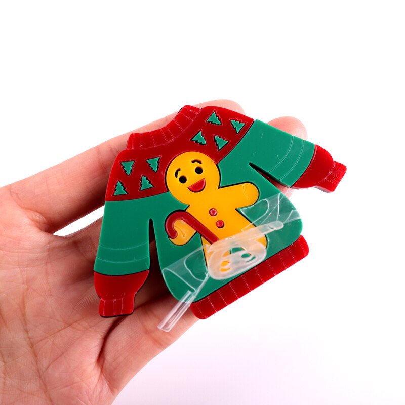 Weihnachten zur Seite fahren Abzeichen Brosche für Frauen Tasche Stifte Lebkuchen Mann Schmuck Zubehör