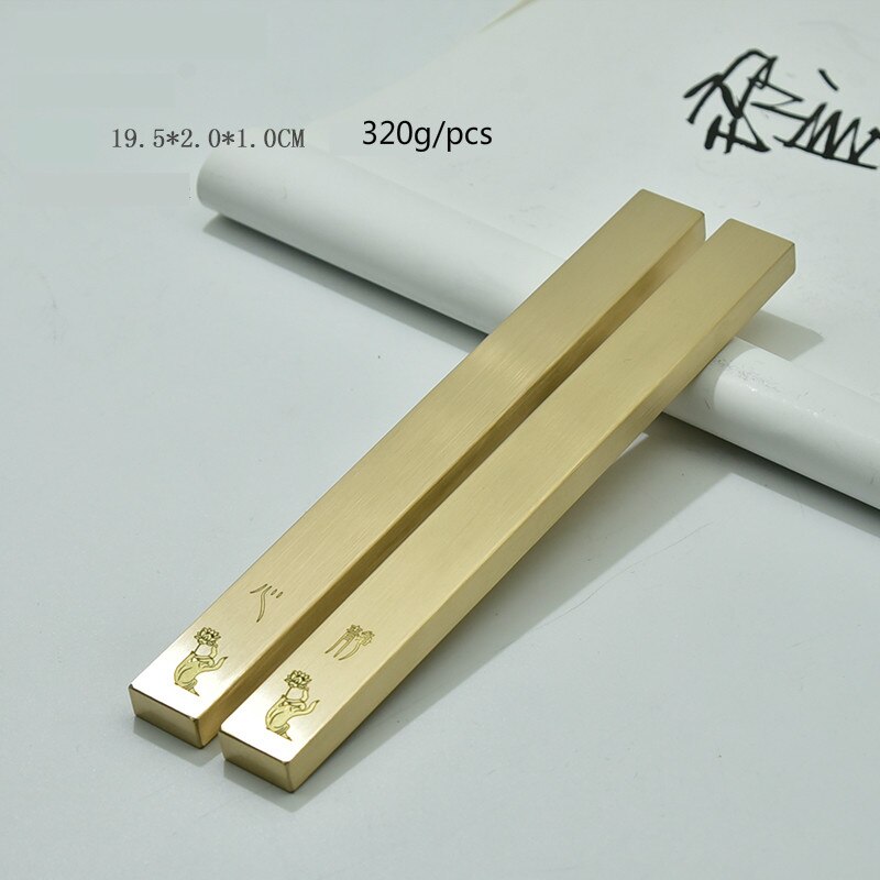 Kleine Messing Paperweights Creatieve Metalen Presse-papier Student Borstel Pen Kalligrafie Praktijk Papier Drukken Prop Paperweights: L