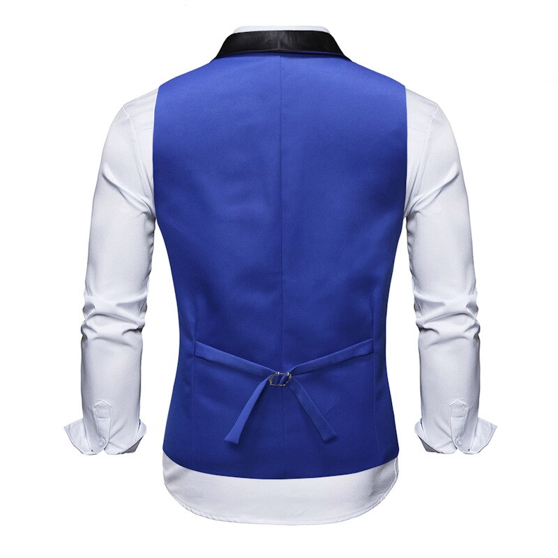 Herre hvid sjalkrave jakkesæt vest chaleco hombre mærke slim fit bryllup vest vest veste til mænd business formel kjole