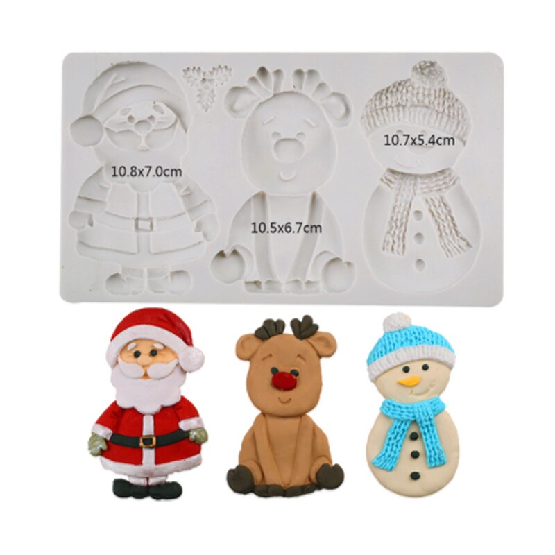 Christmas Cookie Molds Fondant Cakes Decorating Tools Silicone Molds Sugarcrafts Chocolate Baking Tools For Cakes Gumpaste Form: Default Title