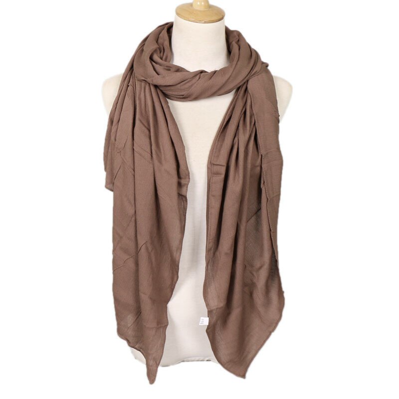 Llaven – foulard froissé pour femmes, hijab de luxe, 100% rayonne, châle froissé, couleur unie, écharpe musulmane, grande taille 180x95cm: 8