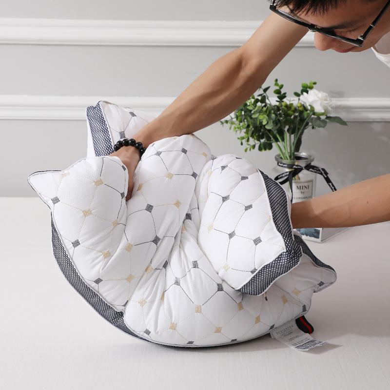Almohada de algodón con núcleo de relleno para aliviar el dolor de hombros, cojín para aliviar el dolor de hombros, cuello largo, cama, Cervical, 1 unidad, 74x48 Cm