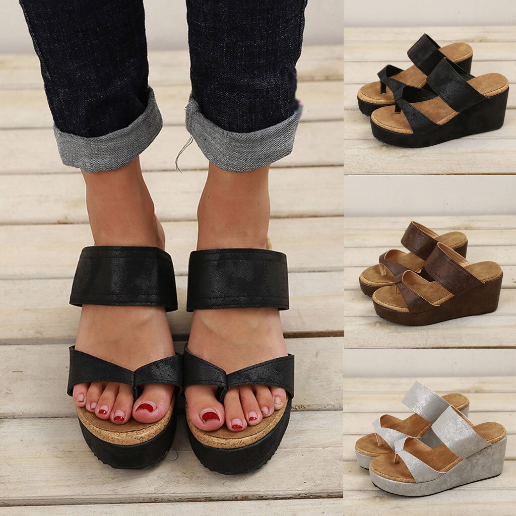 Women Shoes Summer solid color Platform wedge Sand... Vicedeal