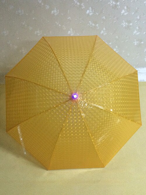 LED Umbrella Light Up Transparent Umbrellas Flash Night Protection Safe Child: Orange