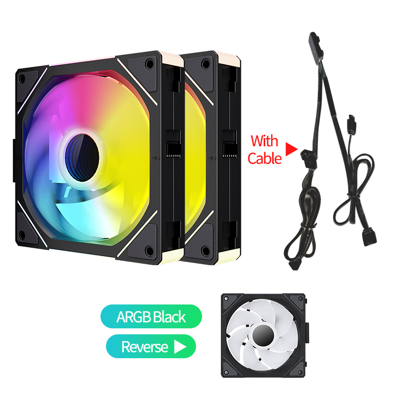 Teucer JM-1 PC boîtier ventilateur miroir Cycle ARGB 120mm 12v/4Pin PWM châssis à faible bruit refroidissement par eau ventilateur paquet unique avec câble: Bleu
