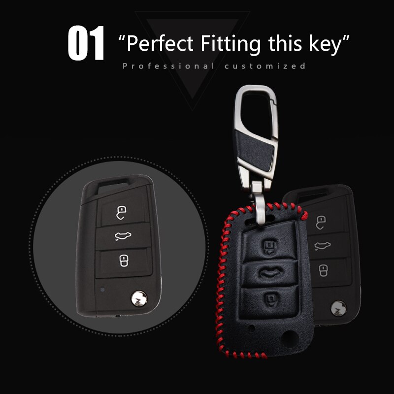 Læder bil nøglering nøgle cover til seat leon  fr 5f 2 1m mk2 mk3 mk4 mk1 ibiza 6j ateca arona tarraco nøgleholder tilbehør