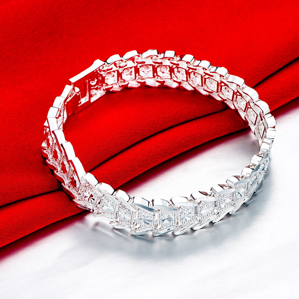 Beautiful wedding 925 Sterling silver women men chain Bracelet classic jewelry H506