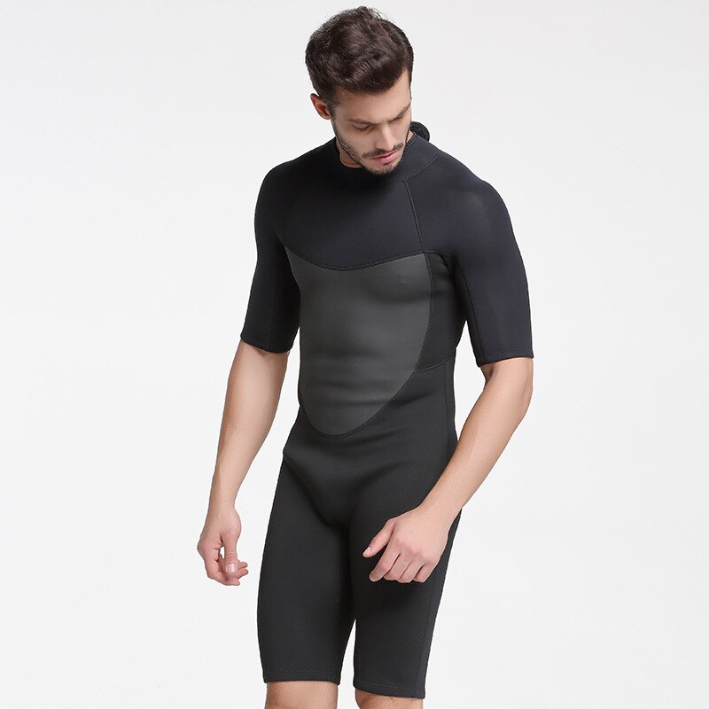 Professionele Winter Mannelijke 2mm Neopreen Wetsuit Rash Guard Duiken Een Stuk Surfen Kleding Zwarte kleur