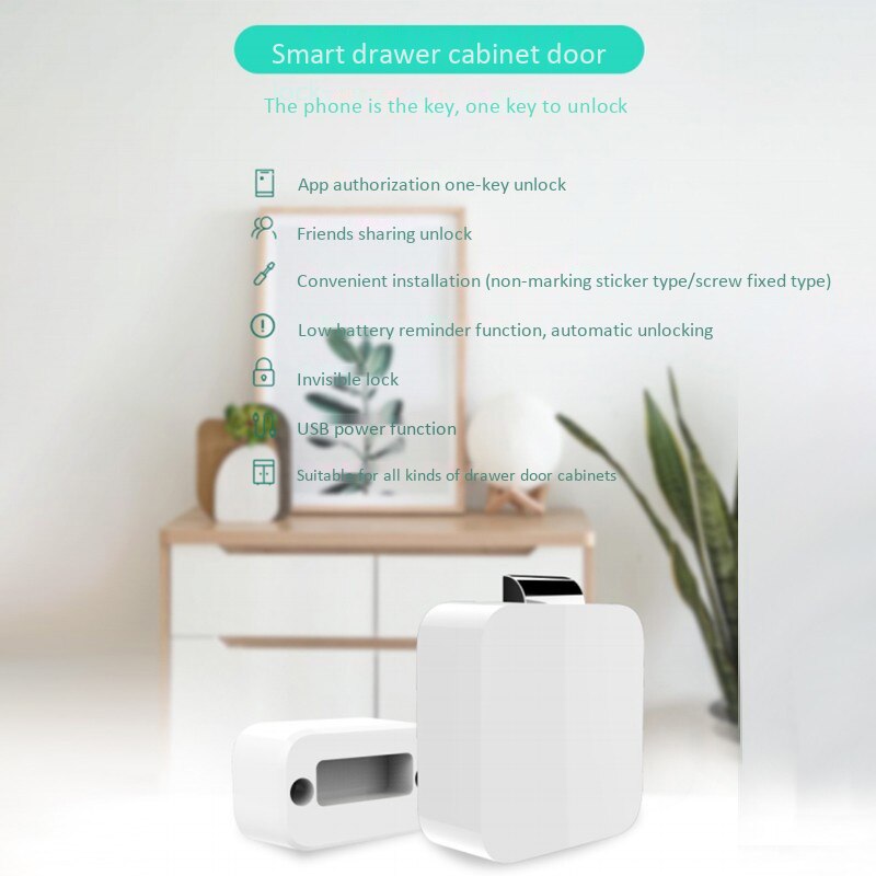 Smart Wireless Drawer Safety Lock, a Drillless Keyless Invisible Child Safety Cabinet Iock for Home Office