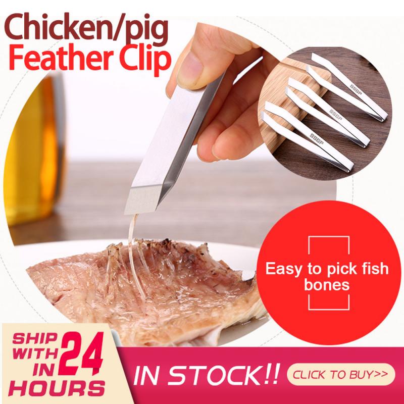 ziehen Feder Edelstahl Zange Zange Für Schwein Fleisch Epilation Clip Pelz Entferner Meeresfrüchte Werkzeuge Küche Zubehör