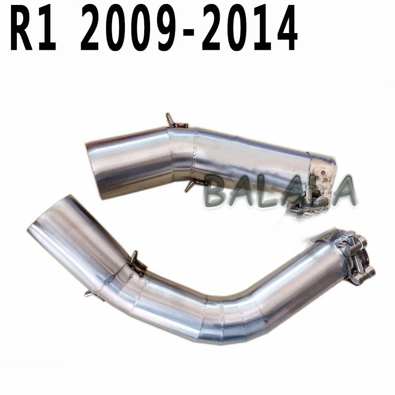 R1 de escape de la motocicleta de la mufla medio tubo de conexión para Yamaha YZF-R1 R1 2004, 2005, 2006, 2007, , , , , , , Año: 2009-2014
