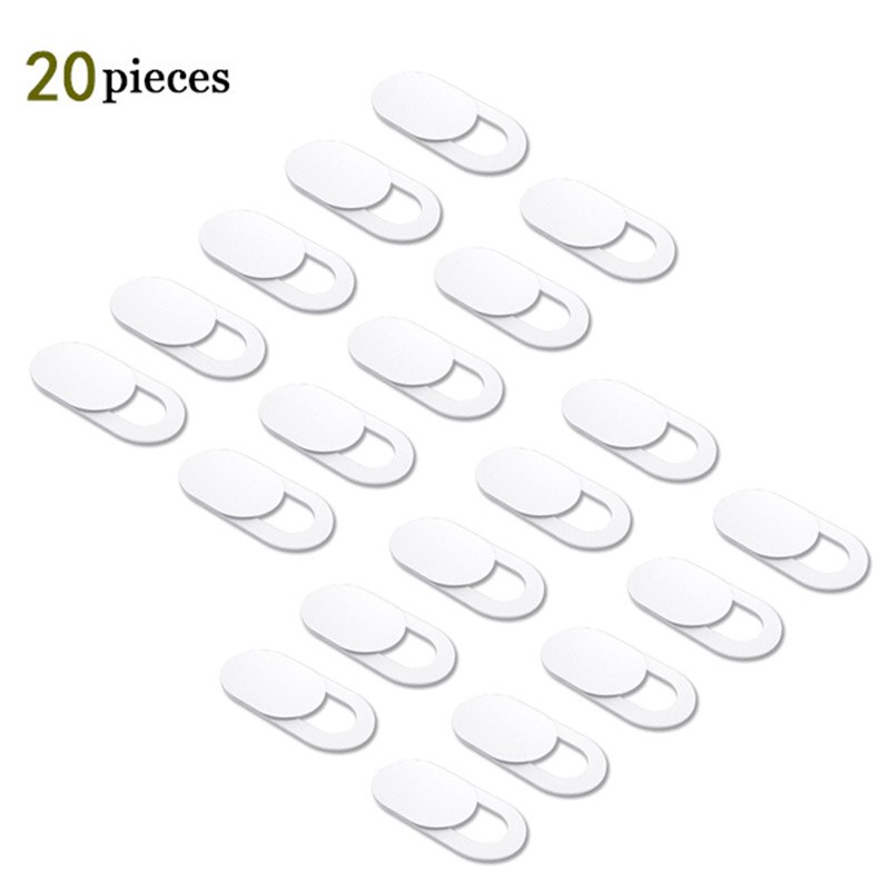Webcam Cover Sluiter Magneet Slider Antispy Camera Cover Voor Ipad Pc Web Iphone Laptop Macbook Tablet Lenzen Privacy Sticker: 20 Piece White