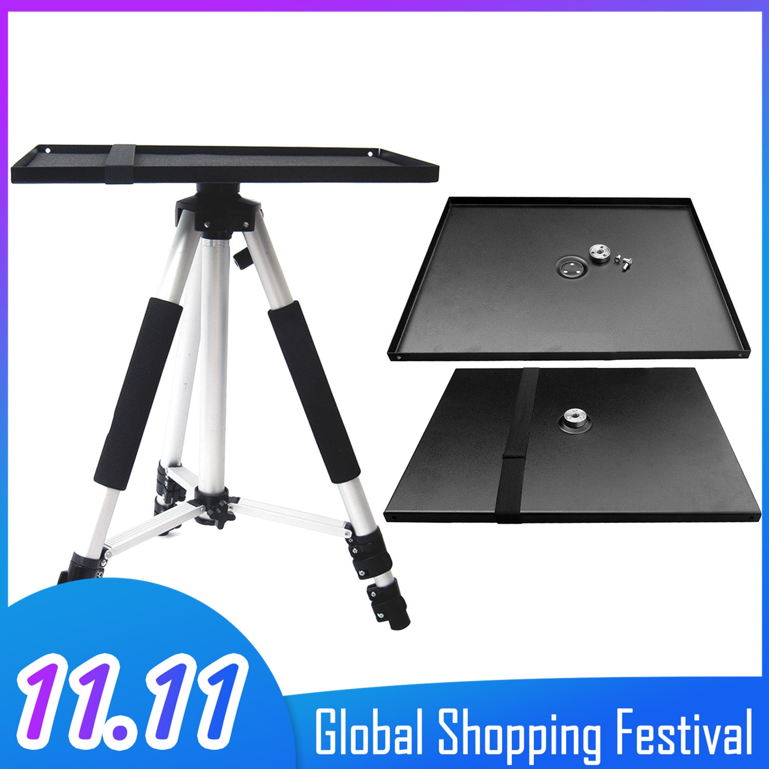 Besegad Universal- Metall Tablett Stand Platte Plattform Halfter Halterung für 3/8 zoll Stativ Projektoren Monitore Laptops