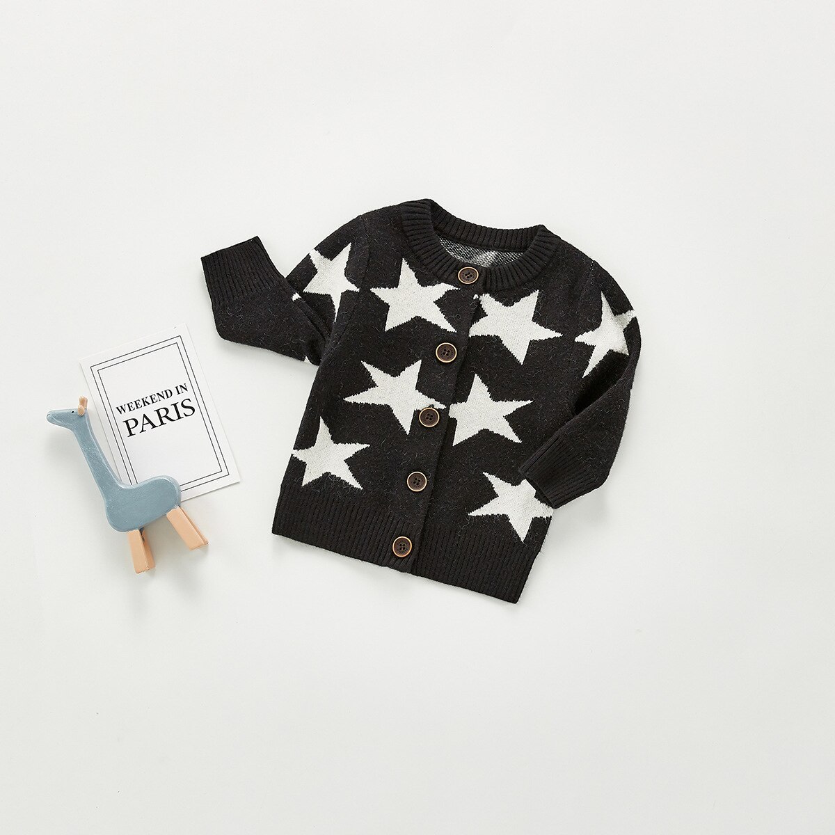 Spring Kids Boys Star Pattern Knit Cardigan
