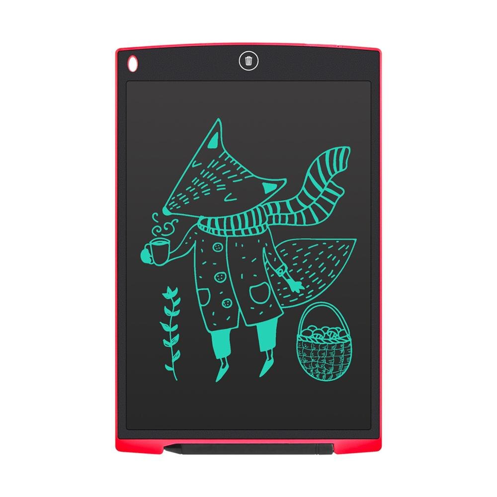 12&quot; LCD Digital Tablet Electronic Memo Board simple Stylus Handwriting Board Drawing Tablet ultra-thin Board: Red