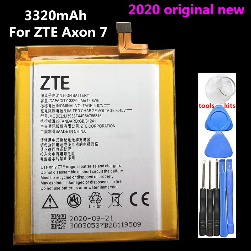 Originele 3320Mah LI3933T44P8h756346 Batterij Voor Zte Axon 7, Axon 7S, A2017, A2017U, a2017G, A2018, Grand X4, Z956 Batterijen