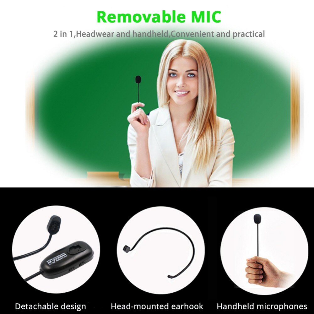 UHF Wireless Microphones Stage Wireless Headset Microphone System Mic For Loudspeaker Teaching Meeting Tour Guide Stage Mobile