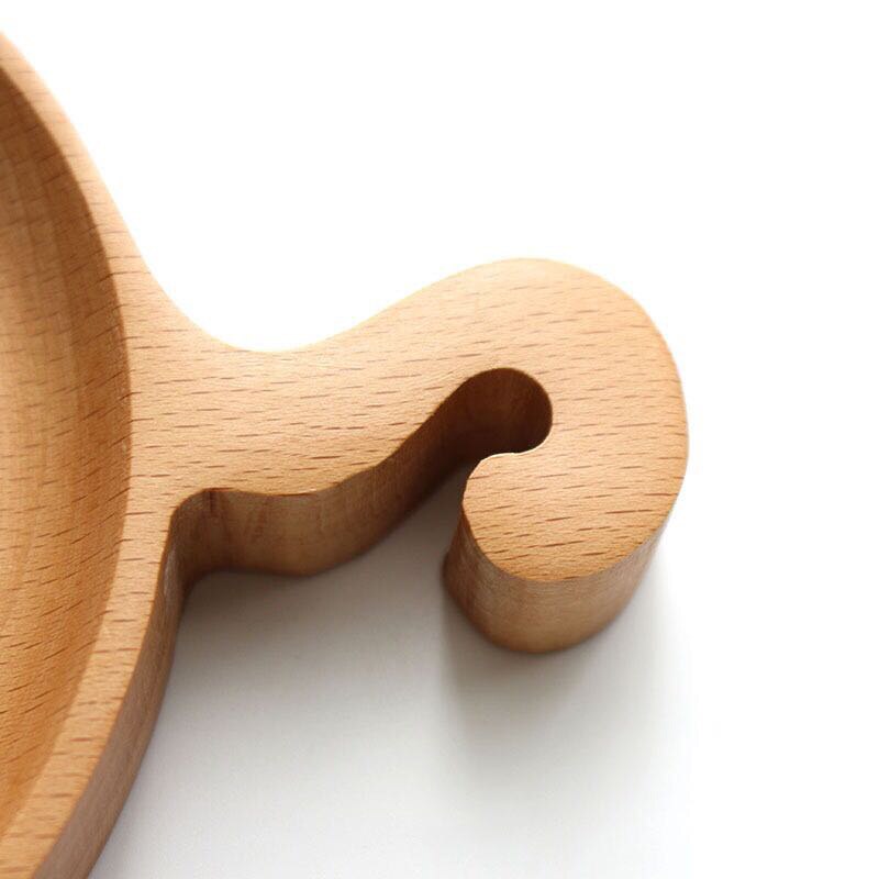 Christmas Dinner Plates For Kids Wooden Children Tableware Wood Dish Plate Wooden Earing Utensils With Spoon And Fork