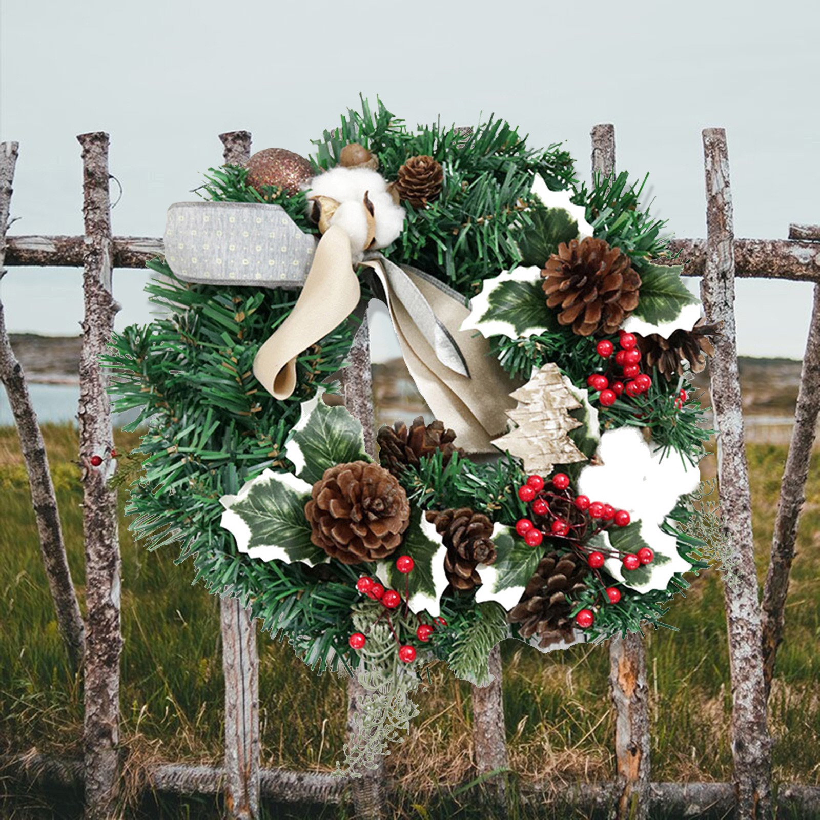 Kerstkrans Raam Deur Muur Decoratie Locatie Lay-Out Rekwisieten Krans Decoratie Deur Opknoping Kerstkransen Voor Voordeur