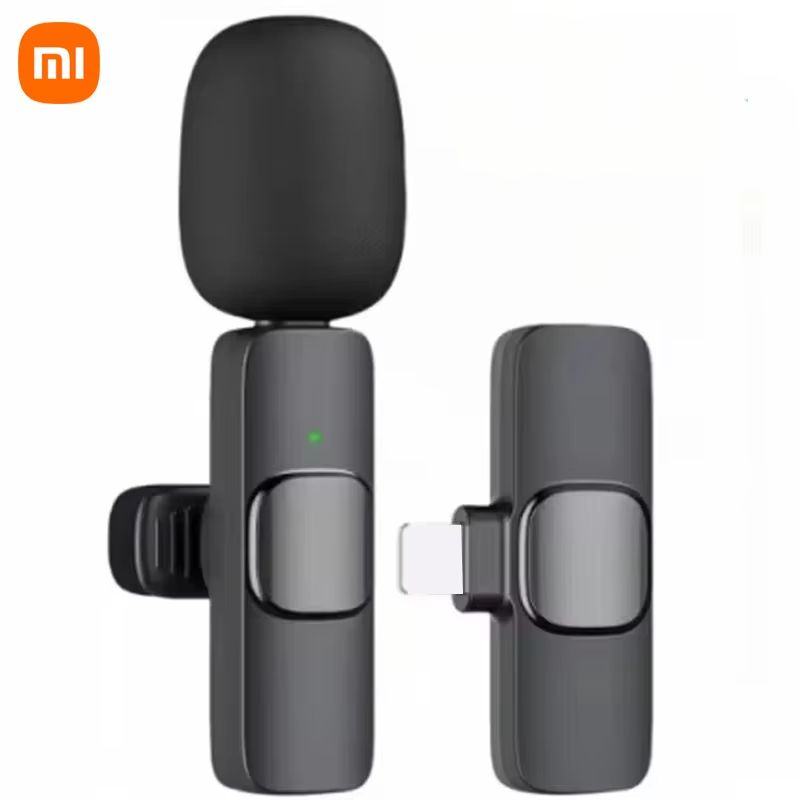 Xiaomi Microfono wireless Bluetooth portatile K9 2.4G Registrazione audio video per Iphone Android Microfono per telefono da gioco dal vivo all'aperto Nuovo: nero