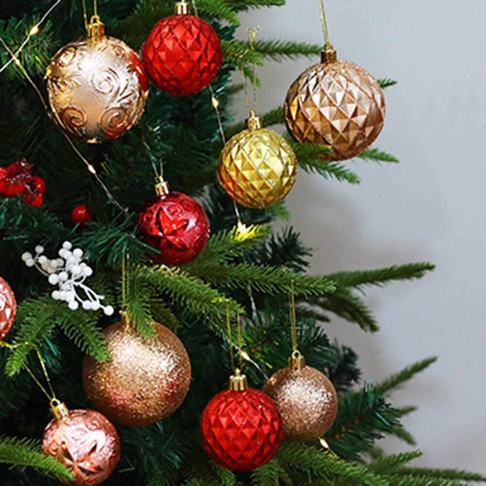 6Cm Kerstballen Xmas Bomen Kleurrijke Bal Hanger Kerst Decoraties Voor Huis Jaar Decor 2022 9 Stks/doos