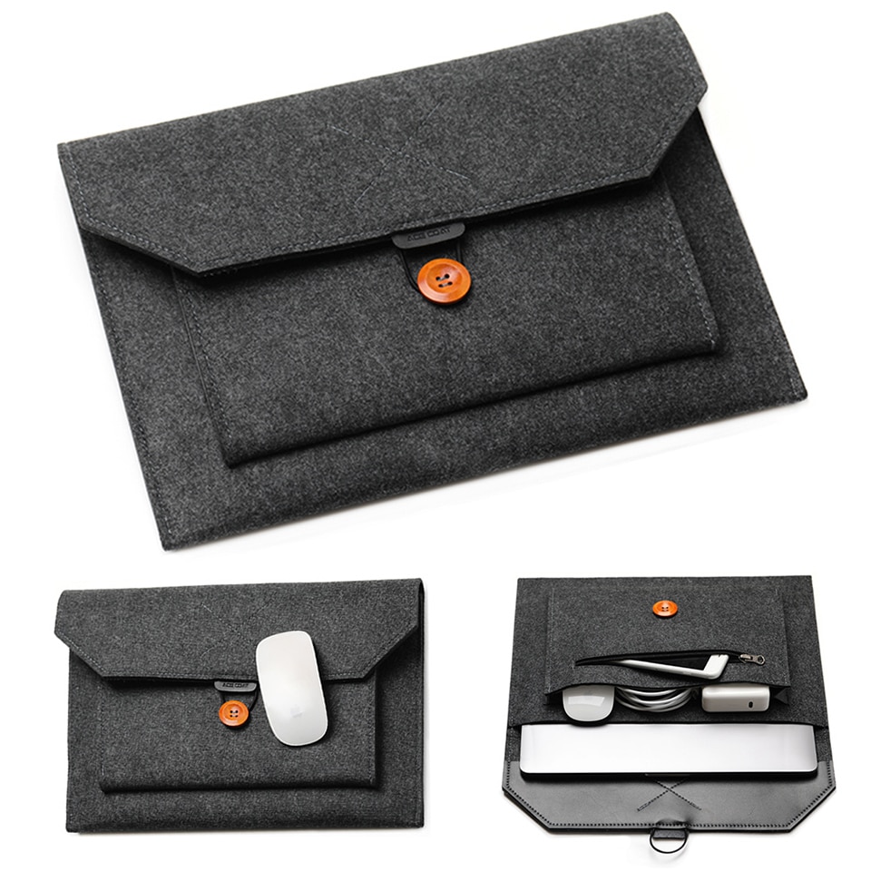 11.6/13/14/15 "Laptop Sleeve Vilt Ultralight Notebook Tablet Pad Case Multi-Pocket Pouch bag Aktetassen Voor Apple Macbook/Asus