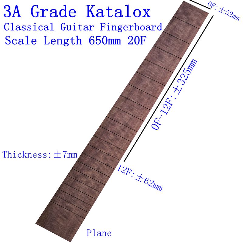 Katalox Voor Elektrische gitaar Akoestische Gitaar Klassieke Gitaar Standaard 650mm Akkoord Lengte Toets Hout Gitaar Maken Materia: Classical 650mm20F