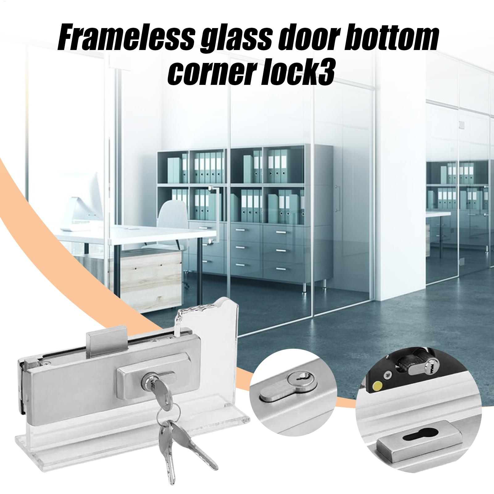 Office Glass Door Lock 10-12mm Bathroom Door Lock Bedroom Balcony Glass Door Lockset Home Security Hardware Accessories