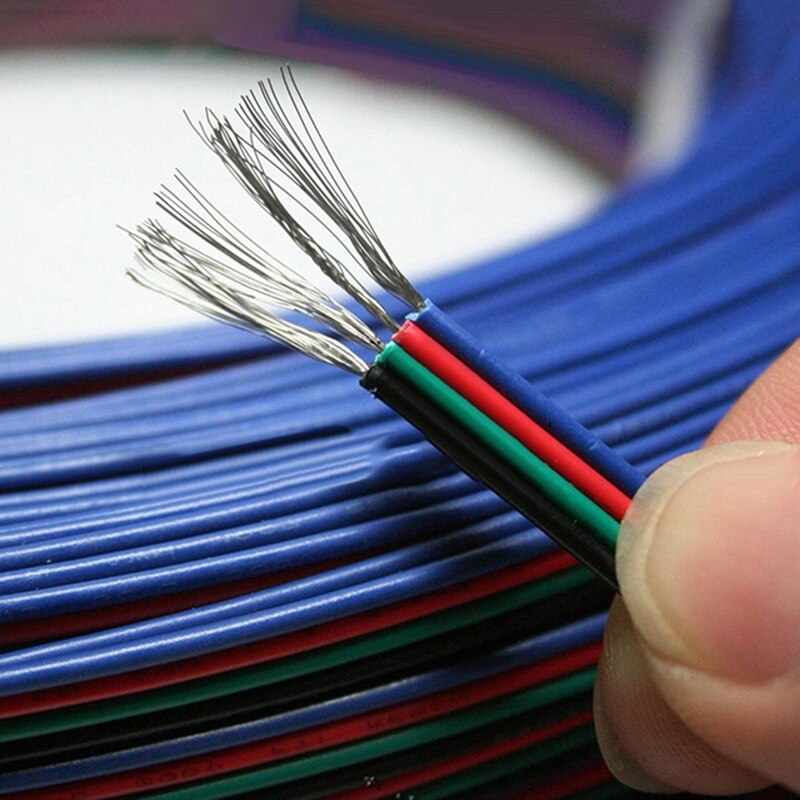 4-Pin Wire RGB Extension Cable Cord Connector Replaces For LED Strip Light 5m