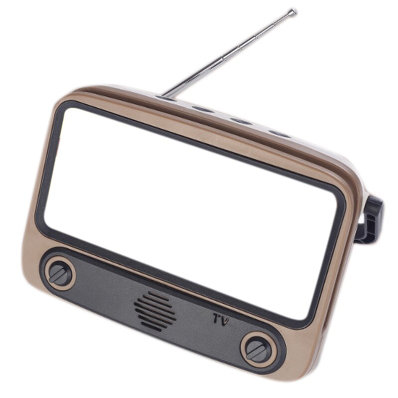Creatieve Retro Tv Bluetooth Speaker PTH800 Telefoon Houder Draagbare Tv Mini Draagbare Radio Card Audio: Khaki