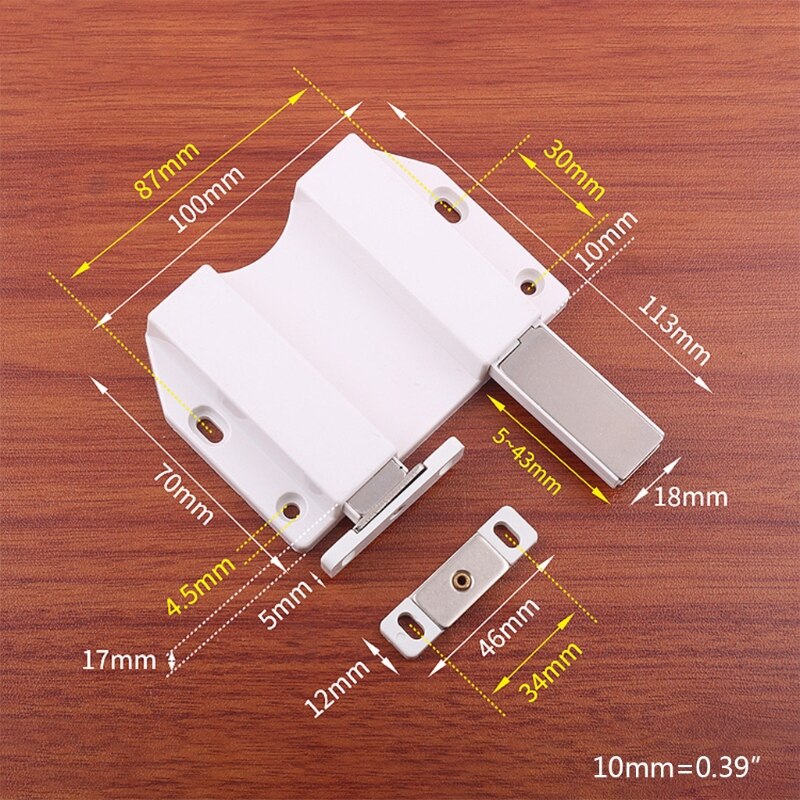Magnetic Door Catch Rebound Self-locking Latch Handle-free Cabinet Push Latch