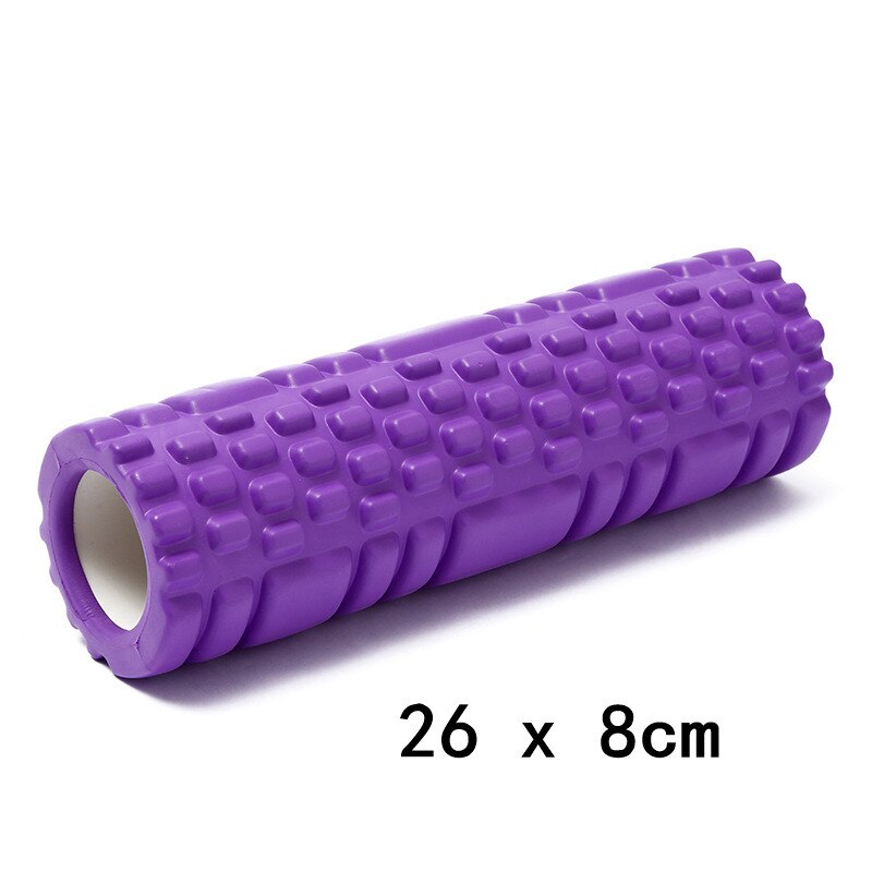 9.5*30 hule yoga blok fitness udstyr pilates skum rulle fitness gym øvelser eva muskelmassage slappe af rulle yoga mursten: Lilla kort