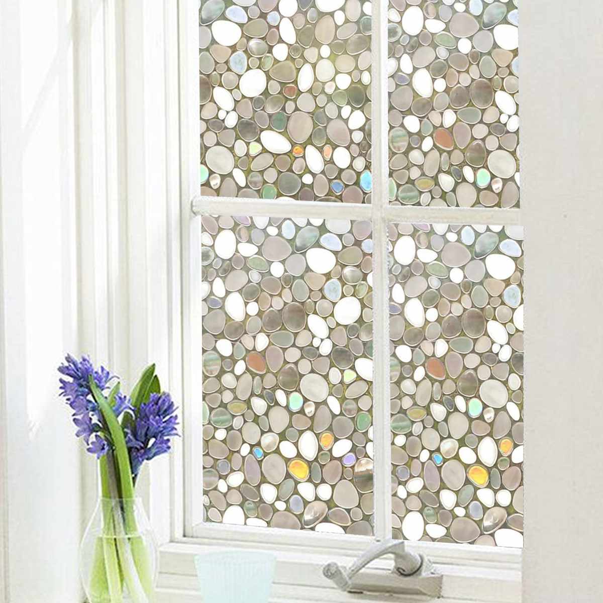 18x39inch Self-adhesive Rainbow Glass Films Sticker Static Decorative Privacy Anti UV No Glue for door and window