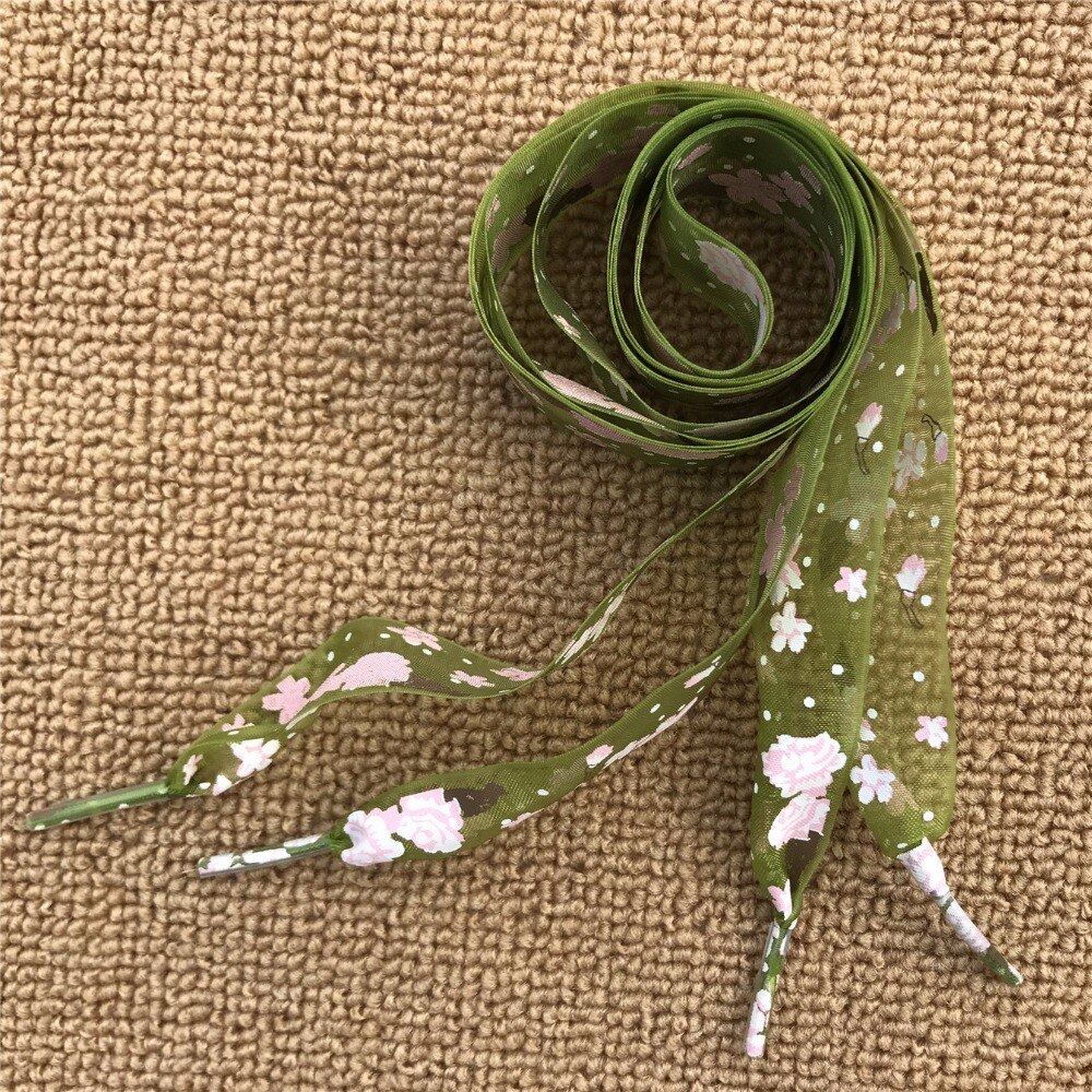 2.8cm imprimé lacets floraux lacets à motifs nylon chaussure laçage élargir décoré lacet vert rose bleu violet lacets plats