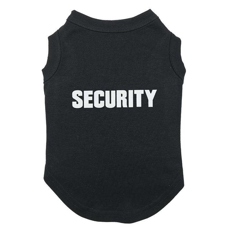 Dog Security Shirt Pet Puppy Guard Costume Cotton T-Shirt Summer Dog Clothes for Large Medium and Small Dogs German Shepherd: black / M