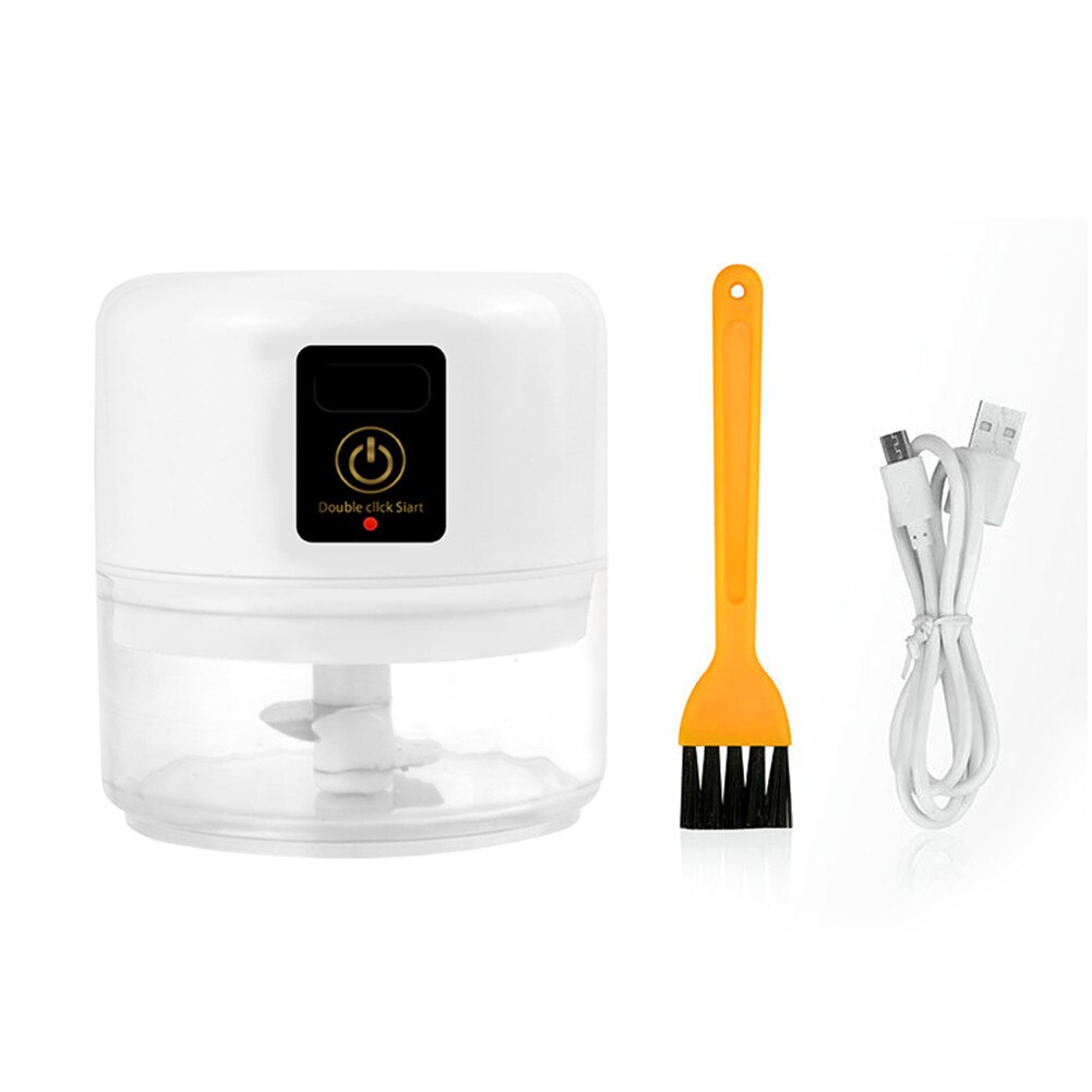Mini Electric Food Chopper Food Cutter For Fruit Vegetables Kitchen Tool USB Meat Crusher Meat Grinder Chopper Garlic Cutter: B White