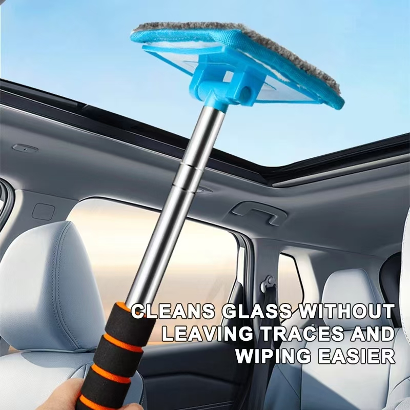 Brosse de désembuage pour pare-brise avant de voiture, télescopique à Long manche, brosses de nettoyage du verre domestique, outil de dépoussiérage