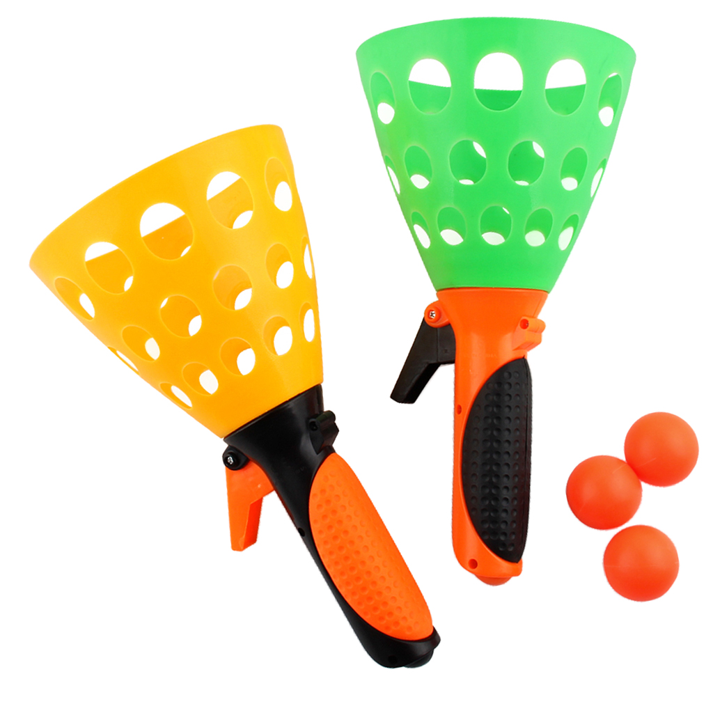 Toss &amp; Catch Ball Outdoor Game Set (with 2 Launcher Baskets &amp; 3 Balls) Kids Toys