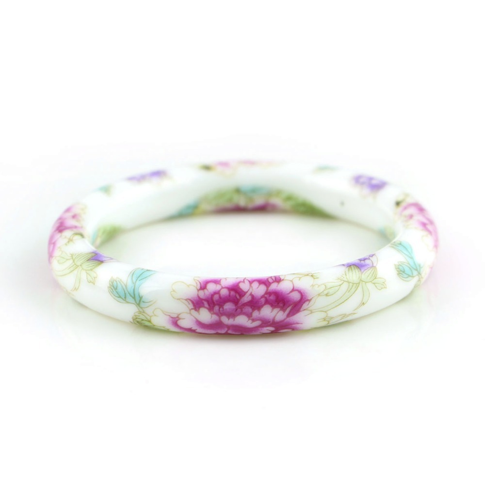 vintage flower ceramics bangles chinese traditional Classic jewelry Accessory china classic