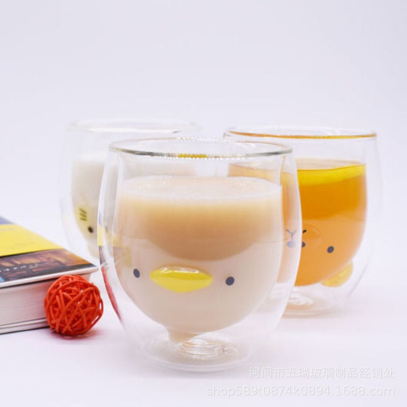 Canecas bonitos vidros parede dupla isolados copos copo de café, copo de café, copo de chá, copo de leite, melhor presente para o escritório e pessoal b
