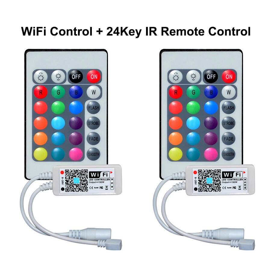 DC12V Mini Smart RGB RGBW WiFi Music LED Controller 21Key RF Remote Control For RGB RGBW LED Strip Lights With IOS Android APP