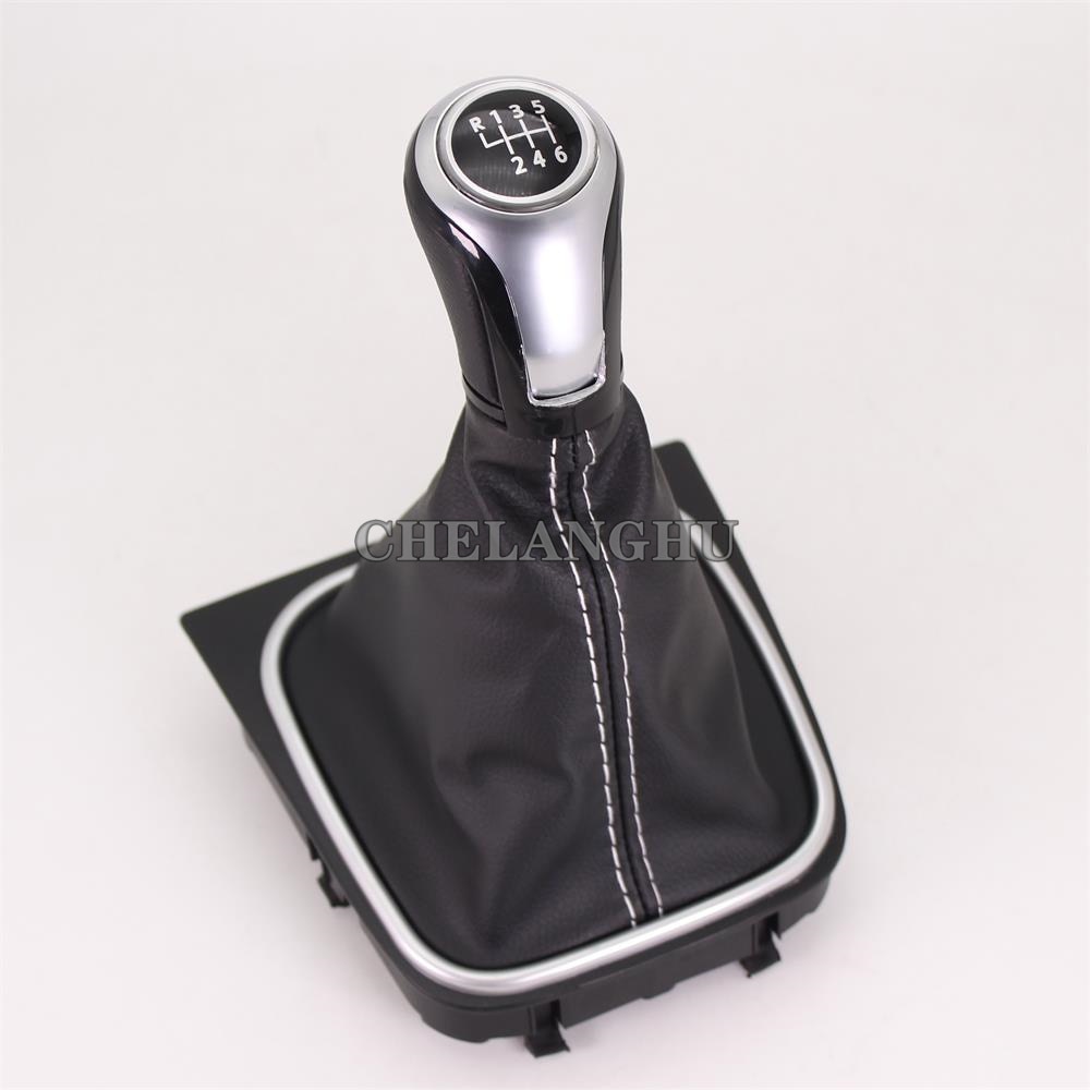 For volkswagen VW Golf 6 A6 MK6 GTI GTD R32 Car-styling car 6 speed Gear shift knob pu leather Boot