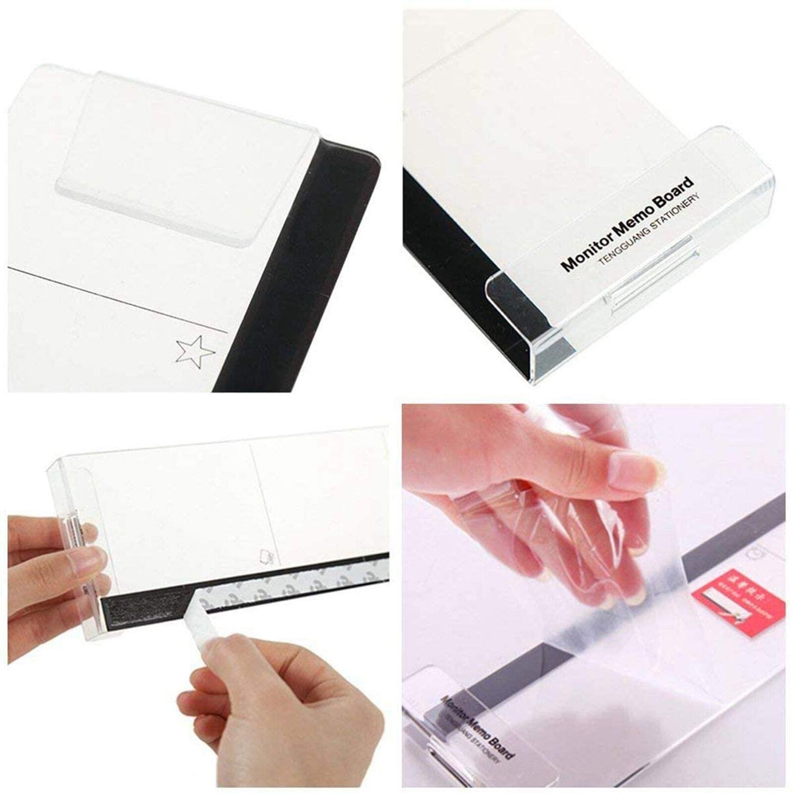 Acrylic Monitor Memo Board Home Sticky Notes Boards Phone Holder Storage Rack Tablet Laptop Computer Accessories