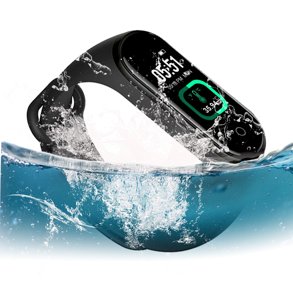 M4 Pro Smart Band Thermometer Waterdicht Hartslag Bloeddruk Fitness Armband Sport Smart Band Polsband Smart Horloge