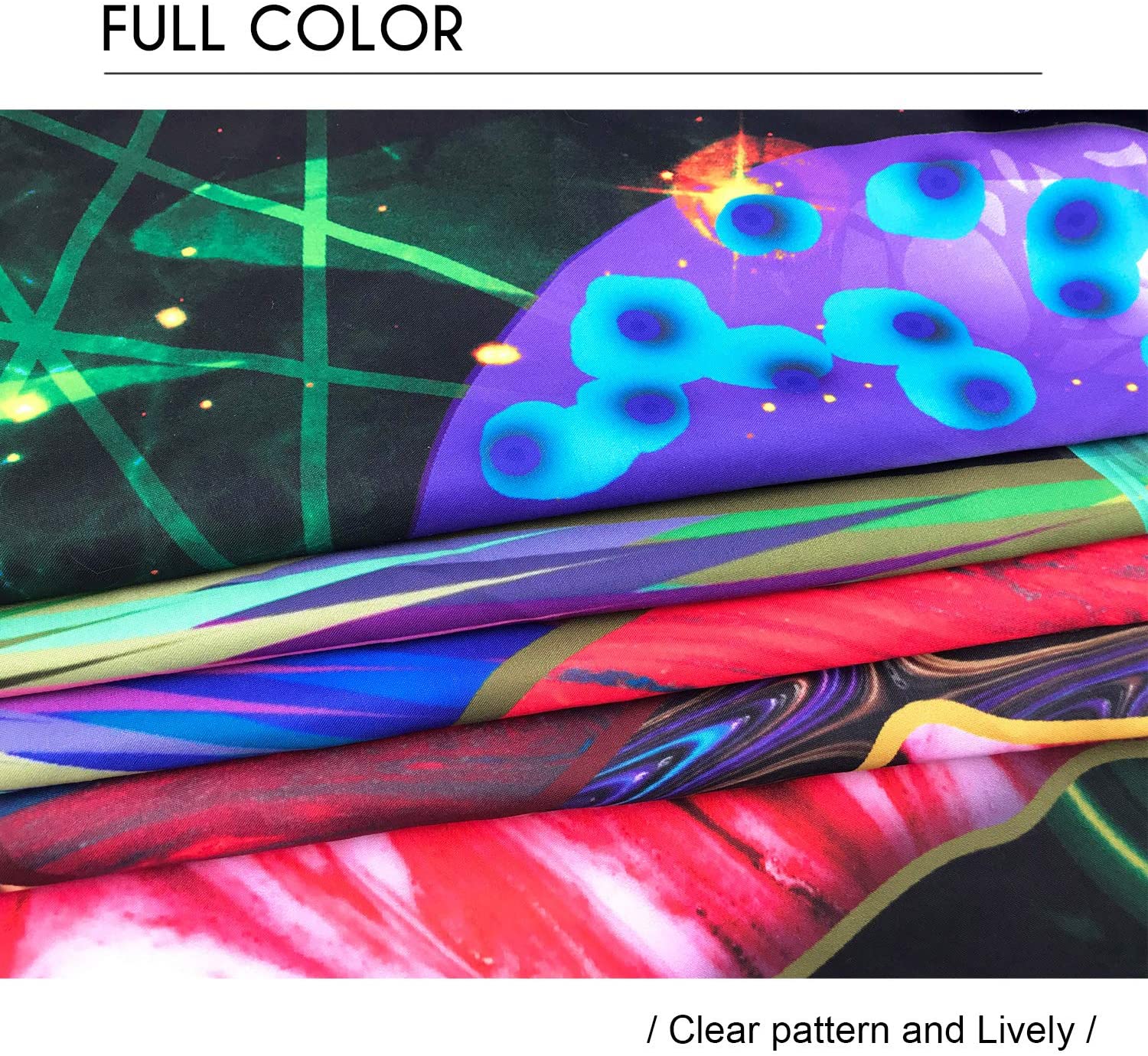 Trippy Mountain Mushroom Hippie Sun Mandala Tapestry,Psychedelic Starry Sky Colorful Wall Hanging