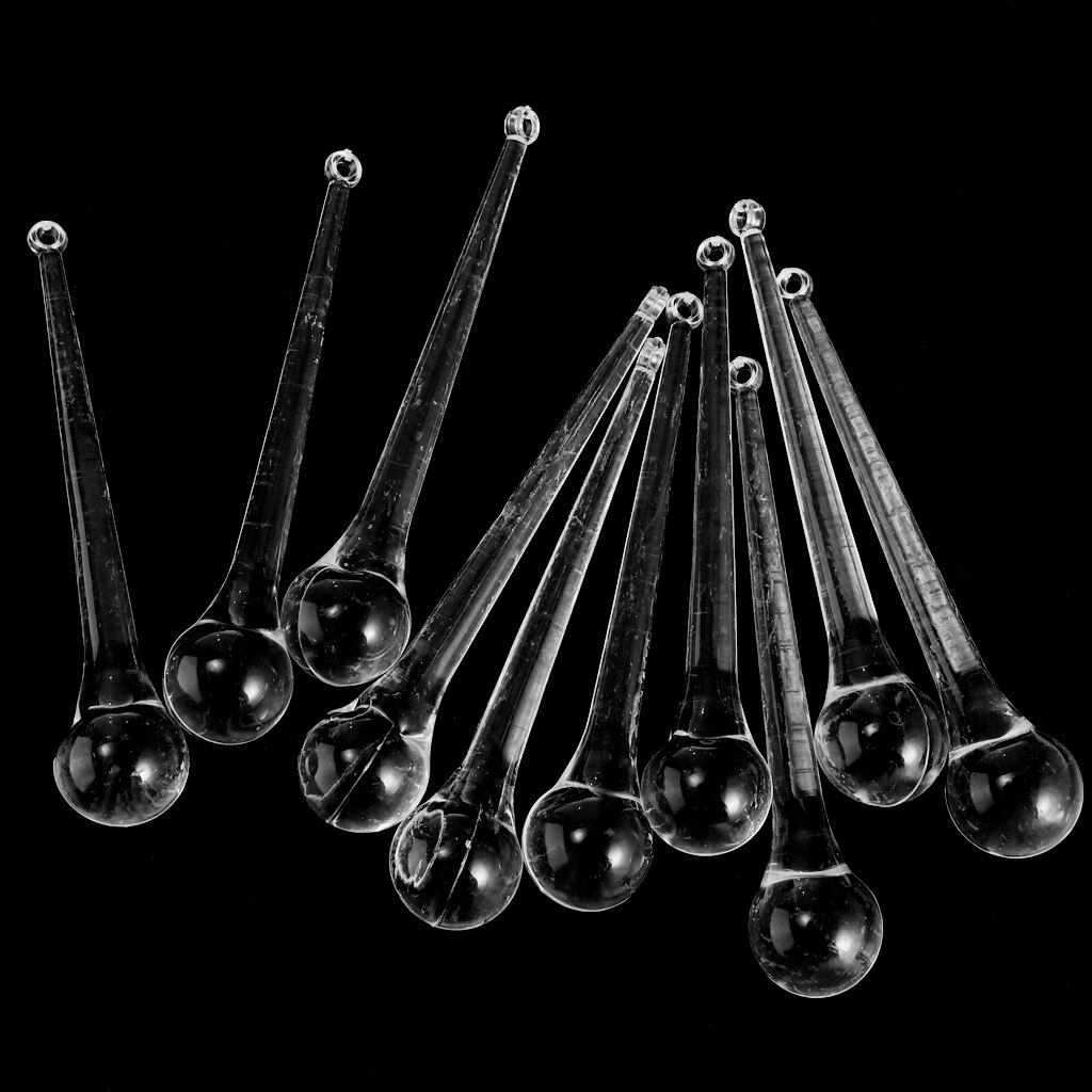 10Pcs Crystal Raindrop Pendant Chandelier Parts Hanging Icicles Decoration