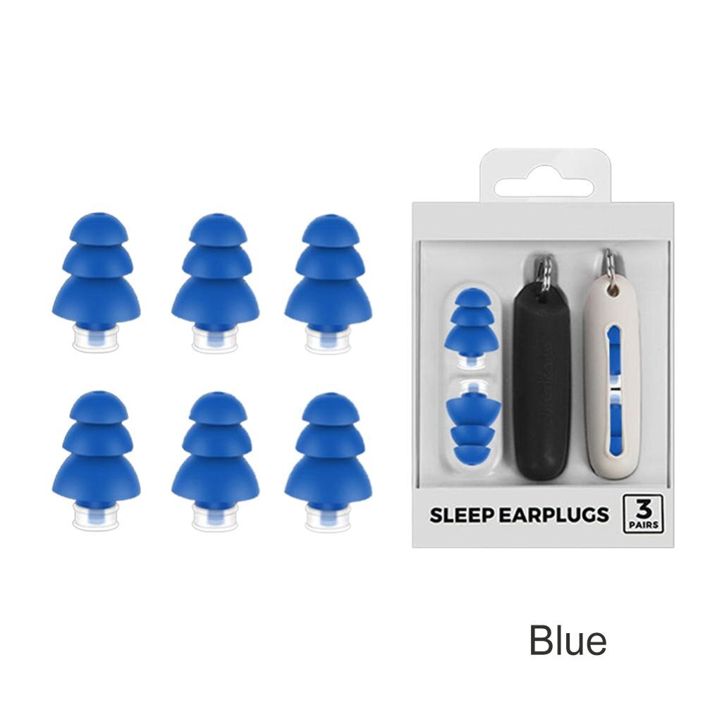 3Pairs Soft Foam Anti-noise Ear Plugs Sound Insulation Protection Earplugs for Reading Sleeping Travel Noise Reduction Earplug: Blue