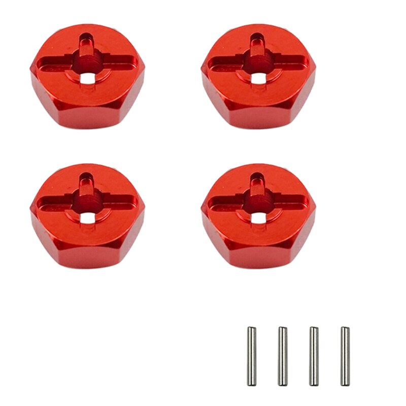 Voor Wltoys A959 A959-B A969 K929 1/18 Rc Auto Upgrade Accessoires 7Mm Tot 12Mm Metalen Combiner Wiel Hub hex Adapter: Red