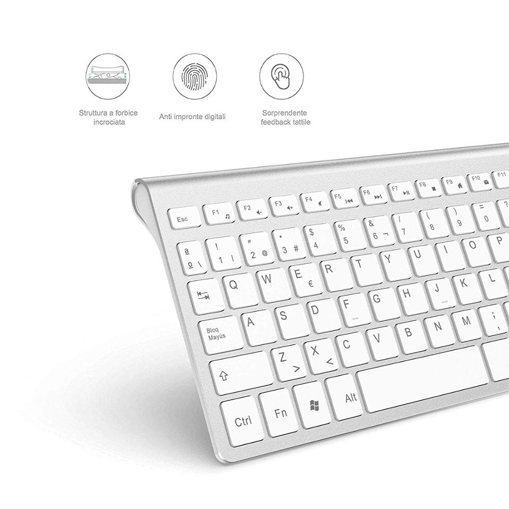 Teclado sem fio mouse espanhol/russo conjunto 2.4g ultra-fino design elegante para escritório/viagens teclado mouse sem fio de tamanho completo